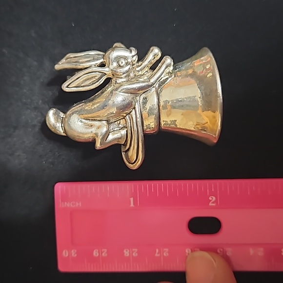 Bunny brooch pendent marked MJ - Picture 3 of 3